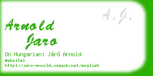 arnold jaro business card